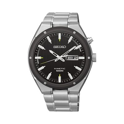 Men's kinetic silver bracelet watch smy151p1